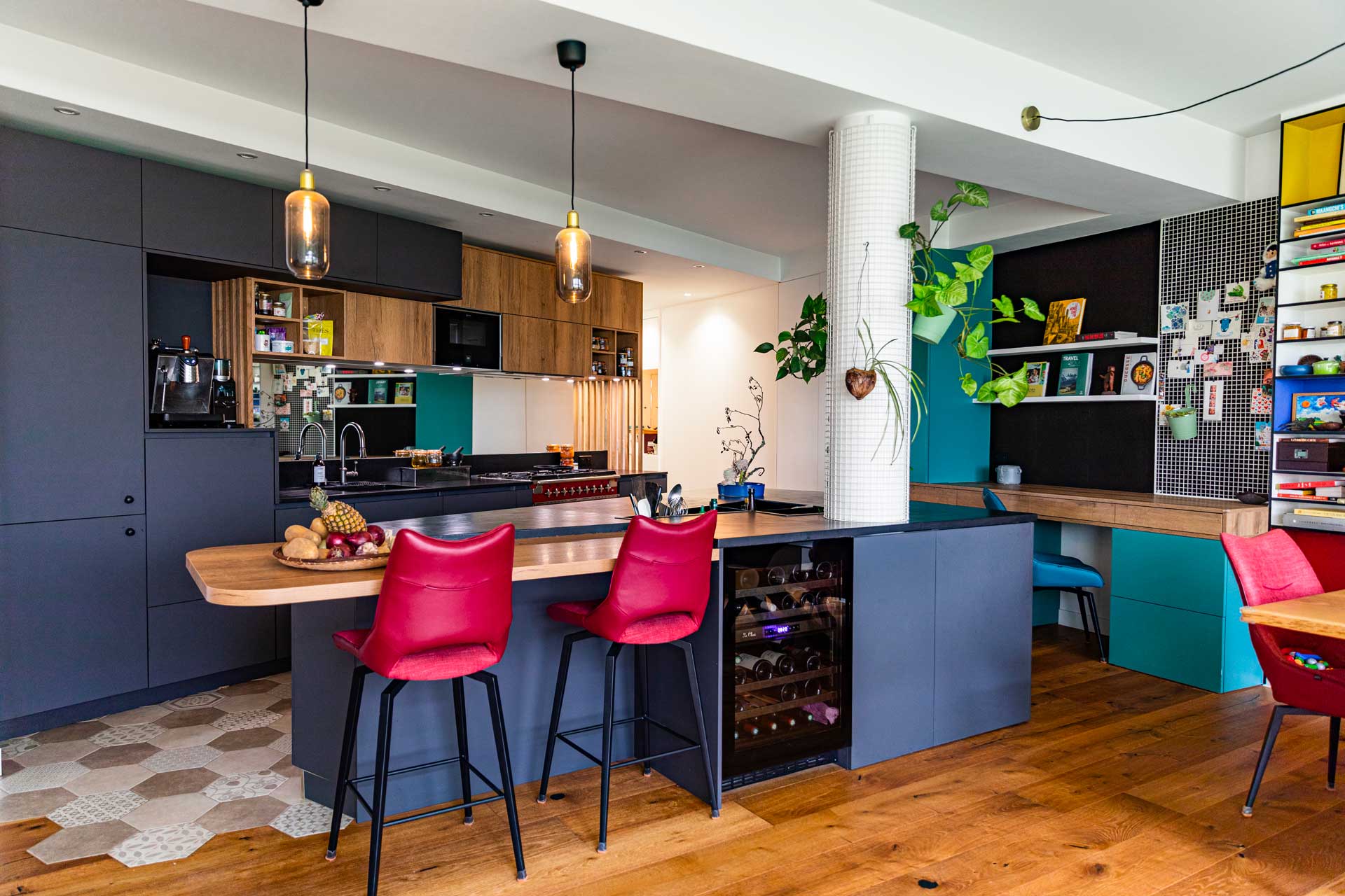 Aménagement d’intérieur à Vanves (92) - Conception d’une pièce à vivre incluant une cuisine.